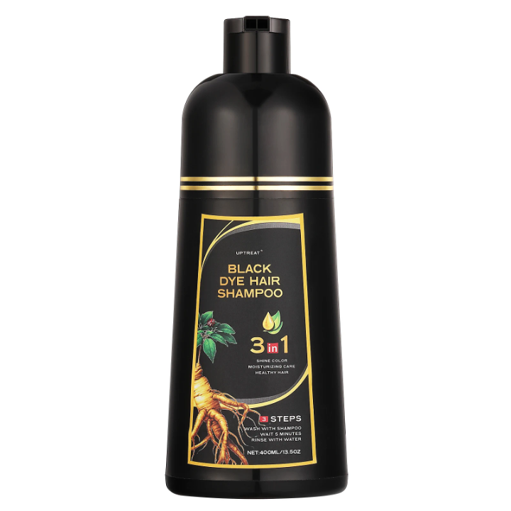 Shampooing Colorant Noir 3-en-1 qui colore, nourrit et fortifie vos cheveux — en seulement 15 minutes.