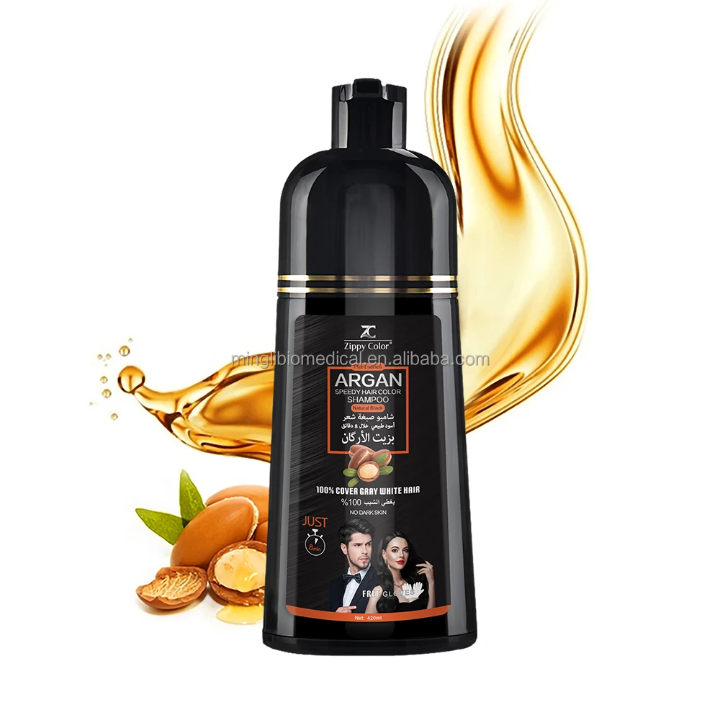 Shampoing Colorant Noir à l’Huile d’Argan Marocain