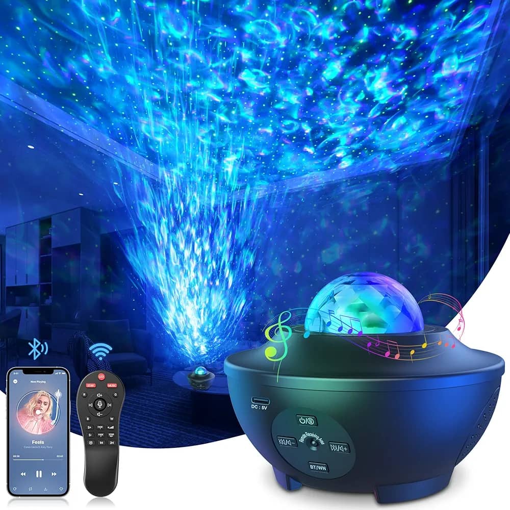 Projecteur Veilleuse 🌌 Étoilé Galaxie ✨ avec Télécommande 🎮 & Haut-Parleur Bluetooth 🔊