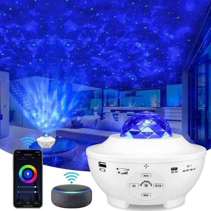 Projecteur Veilleuse 🌌 Étoilé Galaxie ✨ avec Télécommande 🎮 & Haut-Parleur Bluetooth 🔊